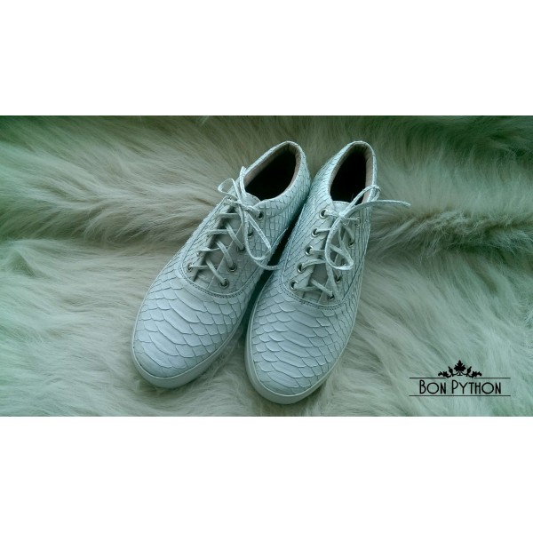 Кеды из кожи питона (белые)