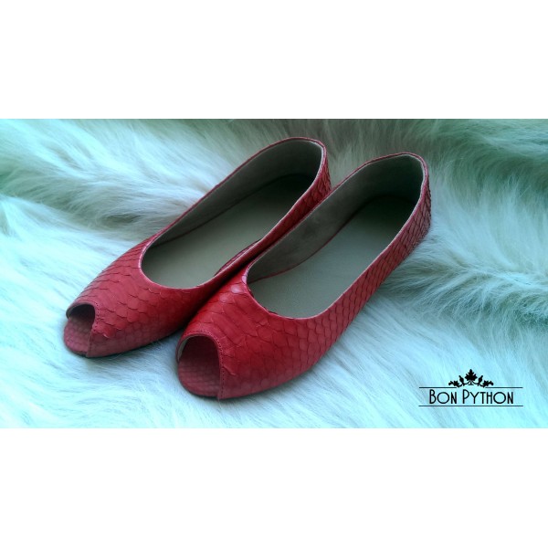 Балетки из кожи питона Selma (red)
