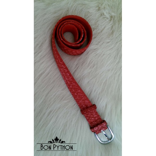 Ремень из кожи питона (red) женский