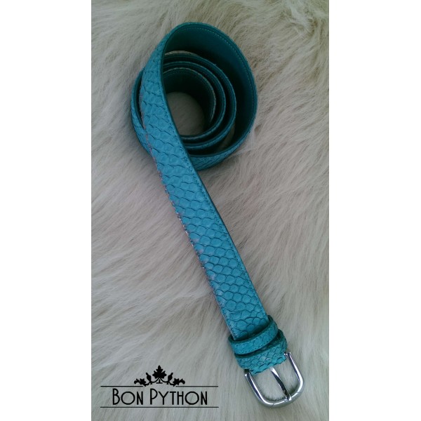 Ремень из кожи питона (turquoise) женский