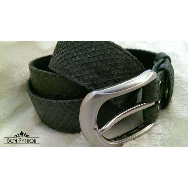 Ремень из кожи питона (серый)
