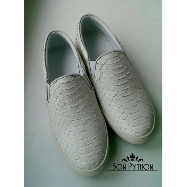 Слипоны из кожи питона Vettie white
