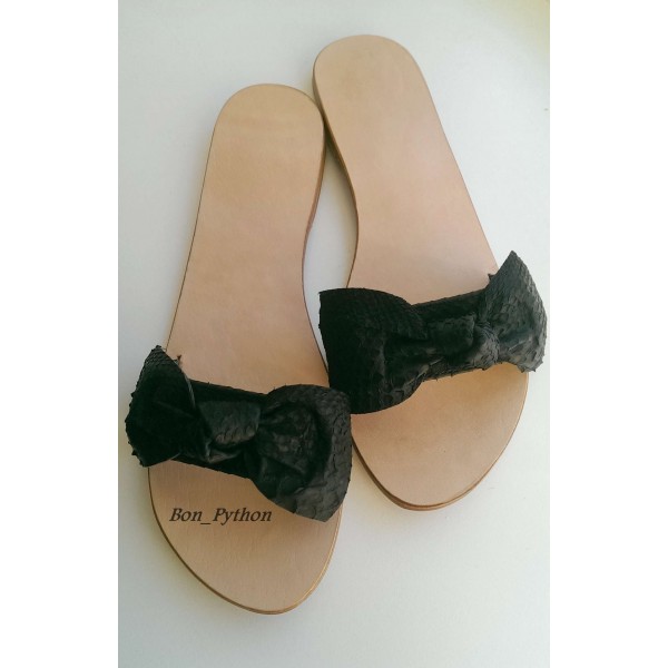 Шлепанцы из кожи питона Elvine 