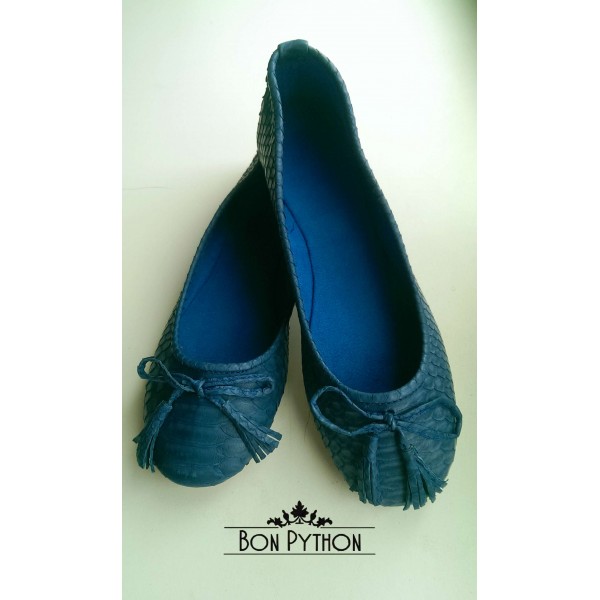 Балетки из кожи питона Etta (blue)