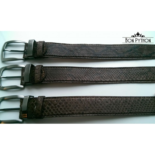 Ремень из кожи питона (коричневый)