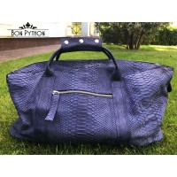 Дорожная (спортивная) сумка из кожи питона Leonardo (blue)