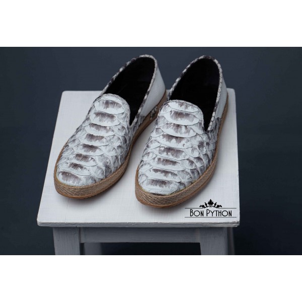 Эспадрильи мужские со вставками из кожи питона Brooklyn (natural)