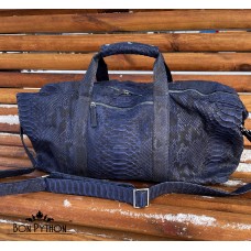 Дорожная (спортивная) сумка из кожи питона Leonardo (blue motif)