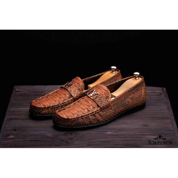 Мужские мокасины из кожи питона Bailey (brown)