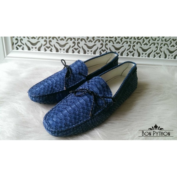 Мокасины из кожи питона Marion blue