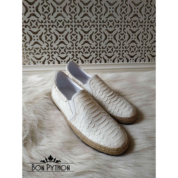 Эспадрильи мужские из кожи питона  (white)