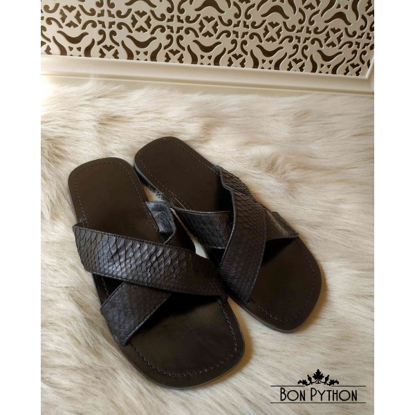 Шлепанцы мужские из кожи питона 