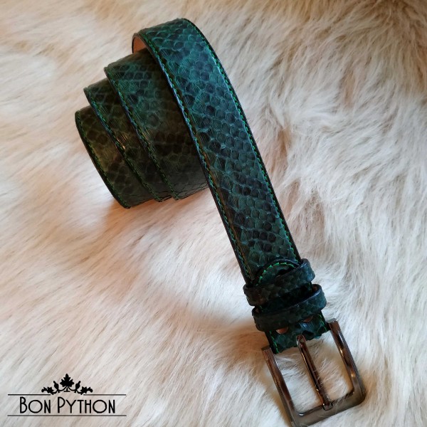 Ремень из кожи питона (green)