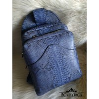Мужской рюкзак из кожи питона (blue)