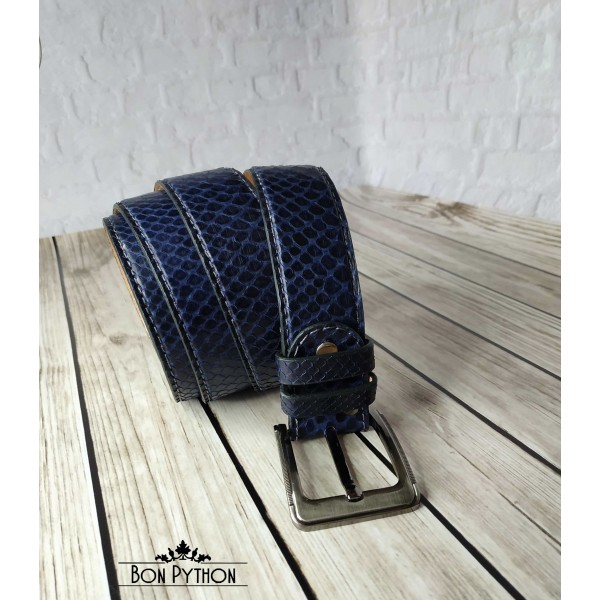Ремень из кожи питона (blue)