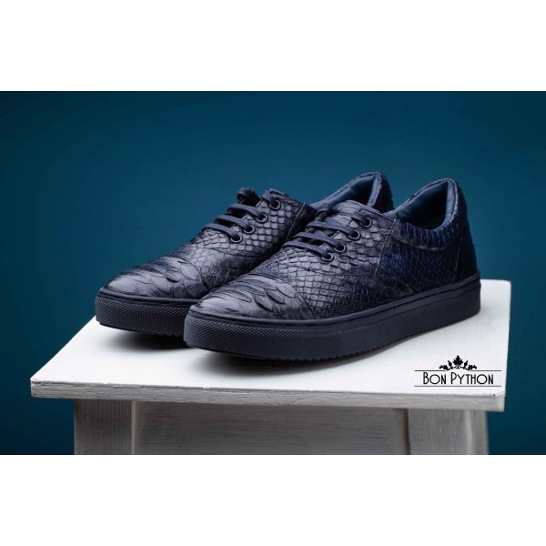 Мужские кеды из кожи питона Denver (blue) 