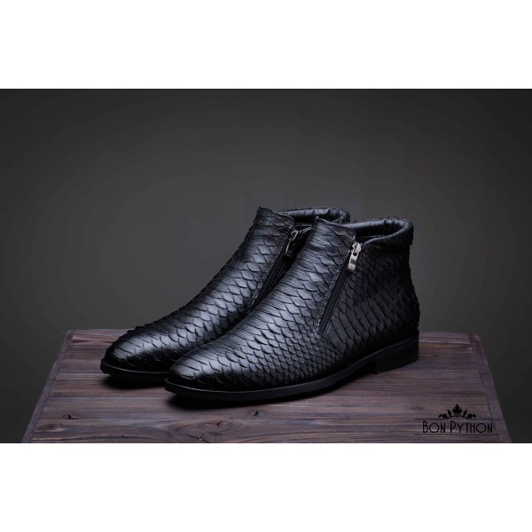 Ботинки из кожи питона Warren (black)
