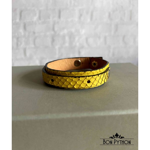 Браслет из кожи питона (желтый)