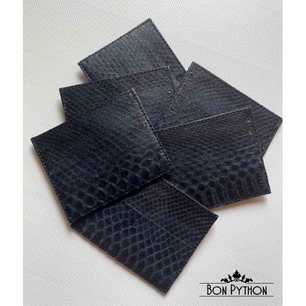 Картхолдер из кожи питона (синий)