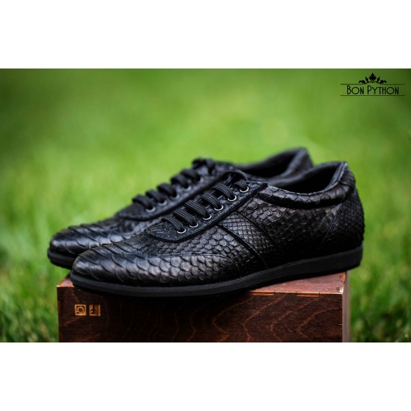 Кеды мужские из кожи питона Camden (black)
