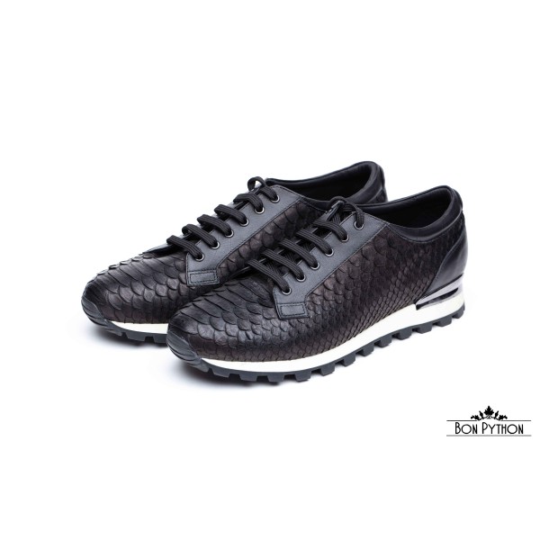 Кеды мужские из кожи питона Columbus (black)