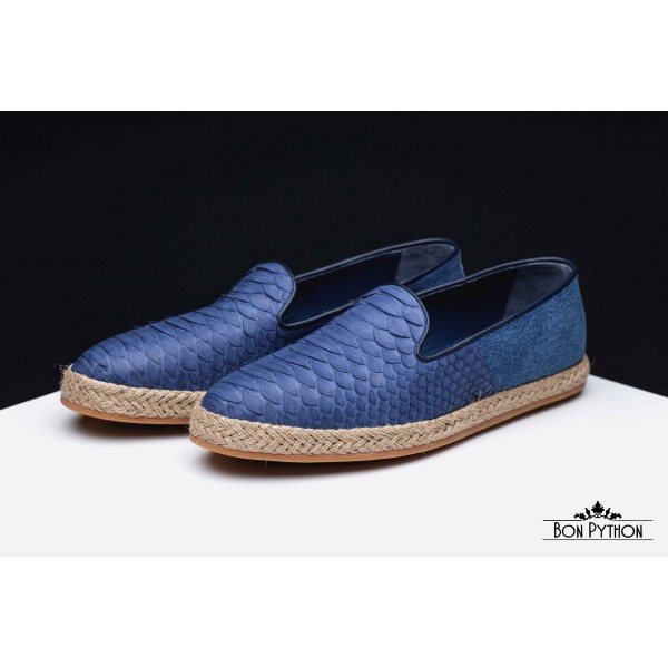 Мужские эспадрильи из кожи питона Brooklyn (blue) 
