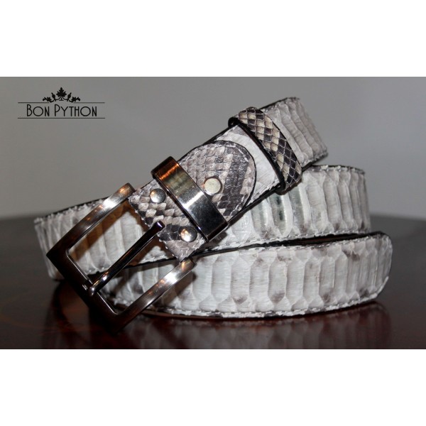 Мужской ремень из кожи питона (натуральный цвет)