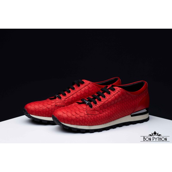 Кеды из кожи питона Hope (red)