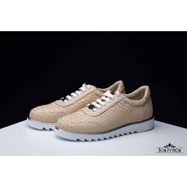 Кеды из кожи питона Alden (beige)