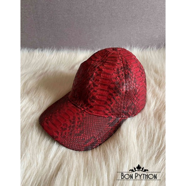 Кепка из кожи питона (red)
