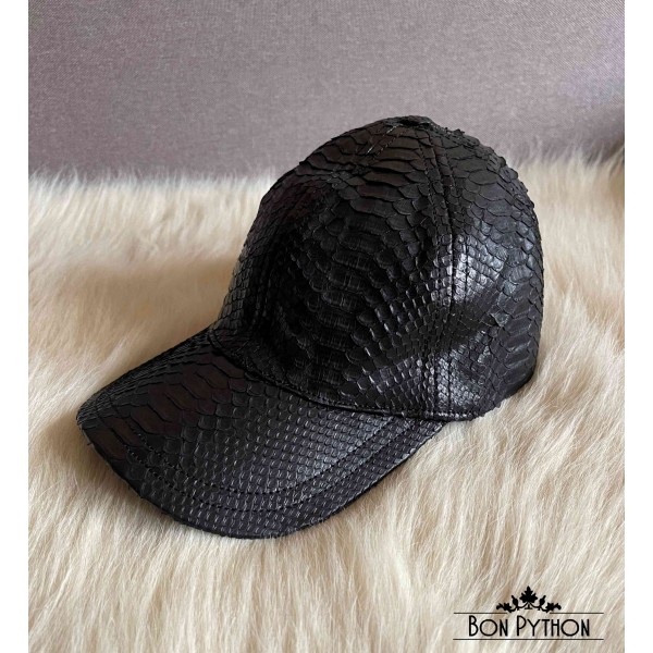Кепка из кожи питона (black)