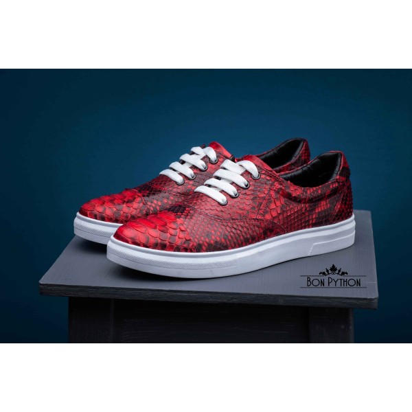 Кеды из кожи питона Lucca (red motif)