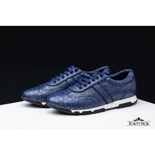 Мужские кеды из кожи питона Camden (blue) 