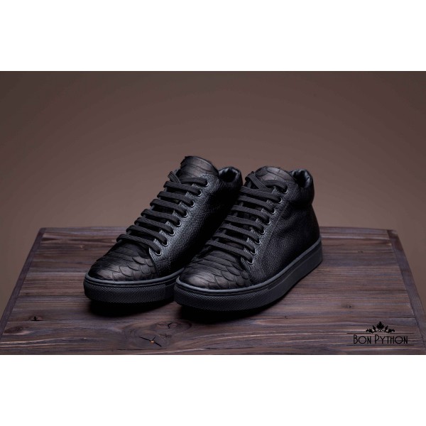 Кеды из кожи питона Cheyenne (black)