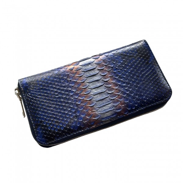 Гаманець зі шкіри пітона Lori (blue-bronze)