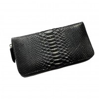 Гаманець зі шкіри пітона Lori (black with gold)