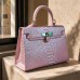 ​Сумка зі шкіри пітона 25 см (pink with mother-of-pearl)