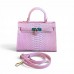 ​Сумка зі шкіри пітона 25 см (pink with mother-of-pearl)