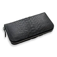 Гаманець зі шкіри пітона Lori (black matte)