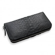 Гаманець зі шкіри пітона Lori (black matte)