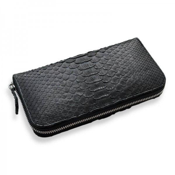 Гаманець зі шкіри пітона Lori (black matte)