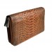 Клатч зі шкіри пітона на два відділення Clint (brown)
