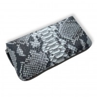 Гаманець зі шкіри пітона Lori (natural) з синьою підкладкою