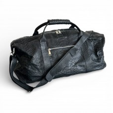 Дорожня (спортивна) сумка зі шкіри пітона Leonardo (black)