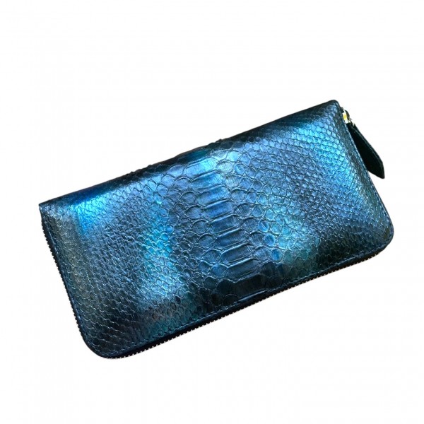 Гаманець зі шкіри пітона Lori (black and green)