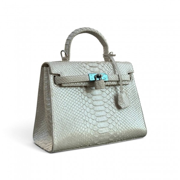 ​Сумка из кожи питона 25 см (white with mother-of-pearl)