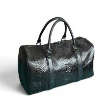 Дорожня каркасна сумка зі шкіри пітона Gust (black)