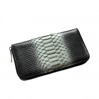 Гаманець зі шкіри пітона Lori (black with silver)