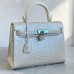 ​Сумка из кожи питона 25 см (white with mother-of-pearl)