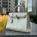 ​Сумка из кожи питона 25 см (white with mother-of-pearl)